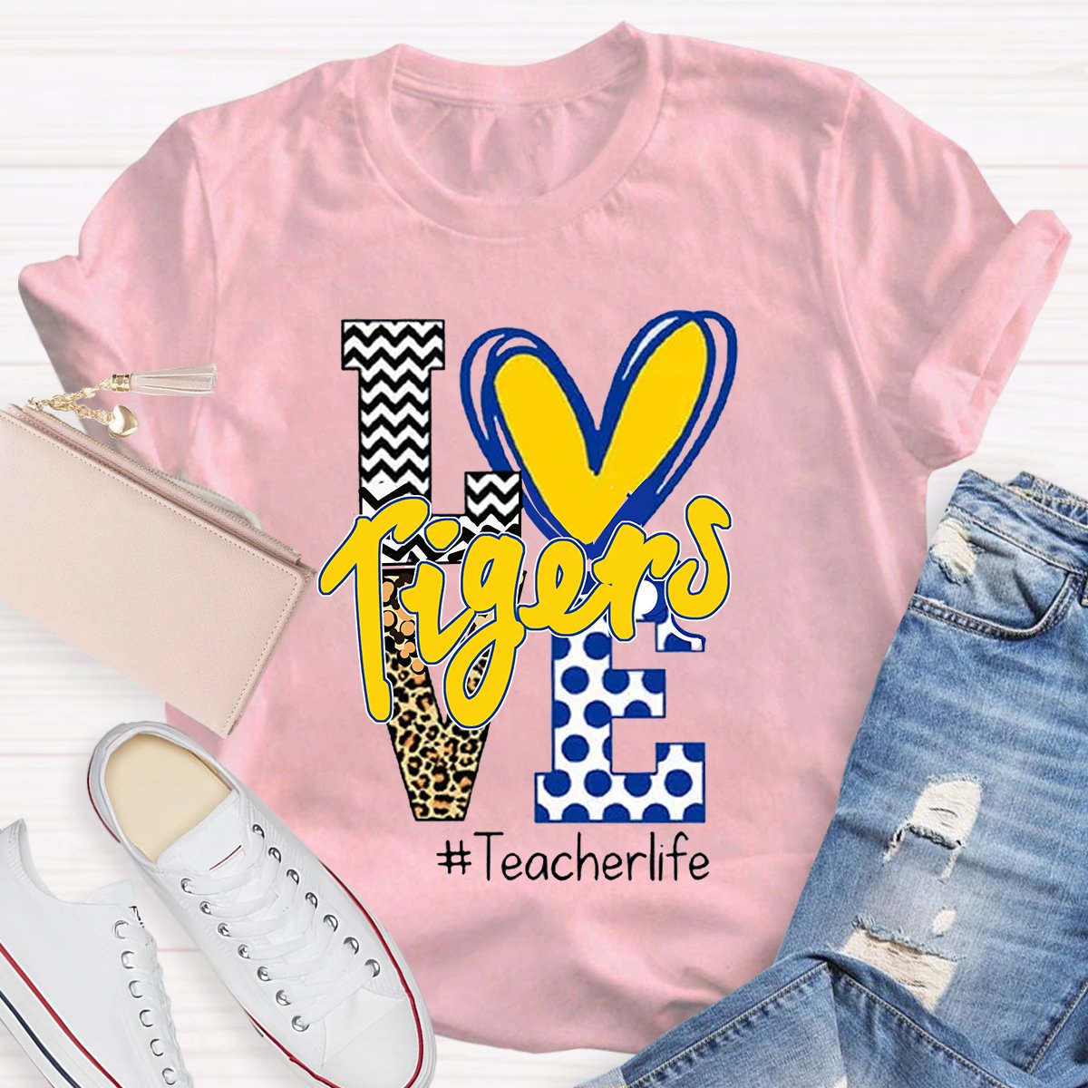 Personalized Love Mascot Teacher T-Shirt