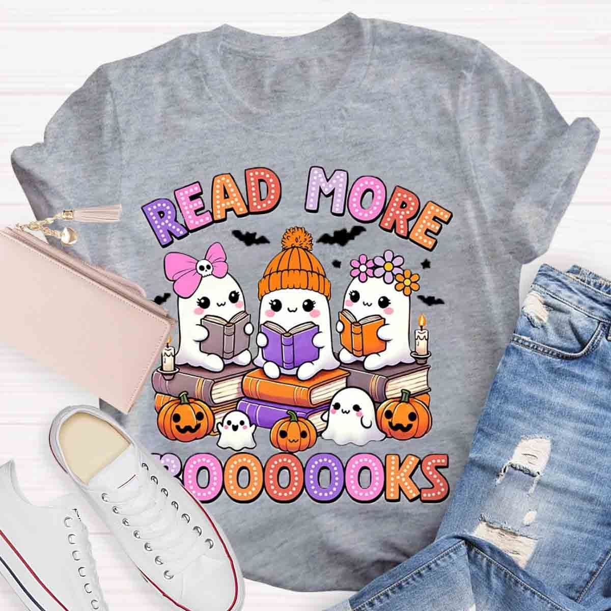 Read More Books Ghost Pumpkin Bookworm Shirt