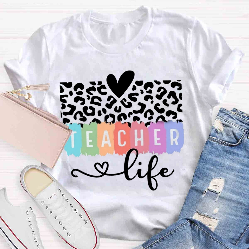 Teacher Life Cheetah Print T-shirt