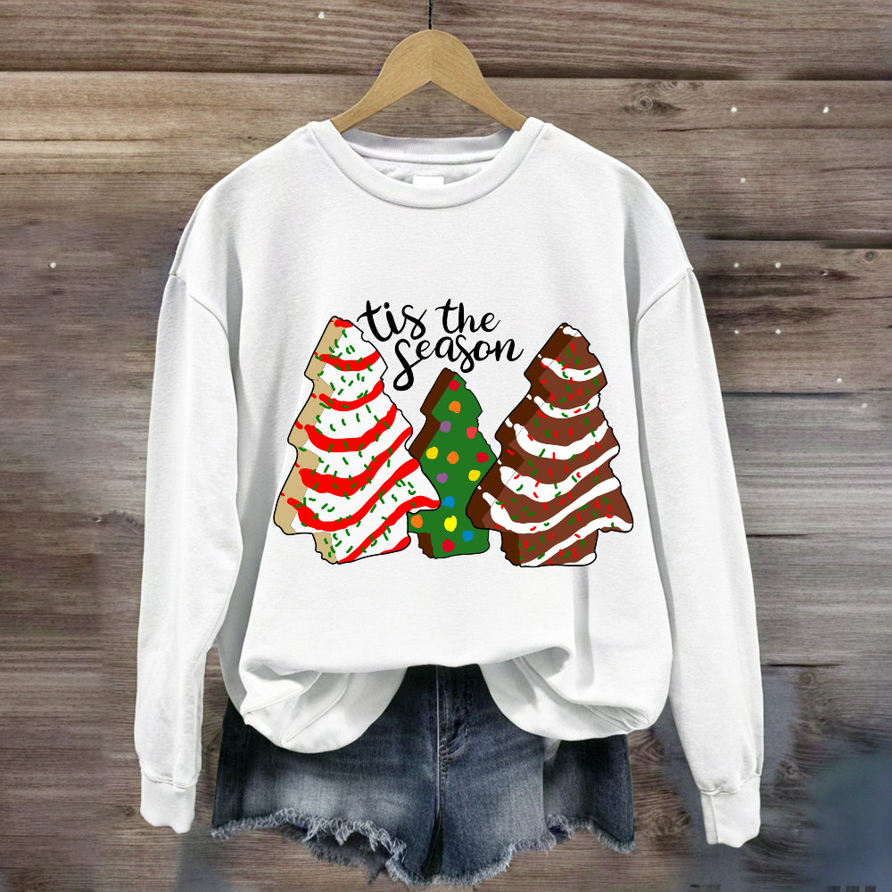 Tis the Season Christmas Tree Cakes Sweatshirt