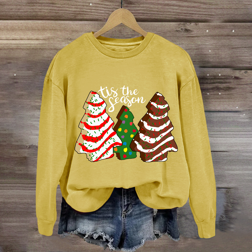 Tis the Season Christmas Tree Cakes Sweatshirt