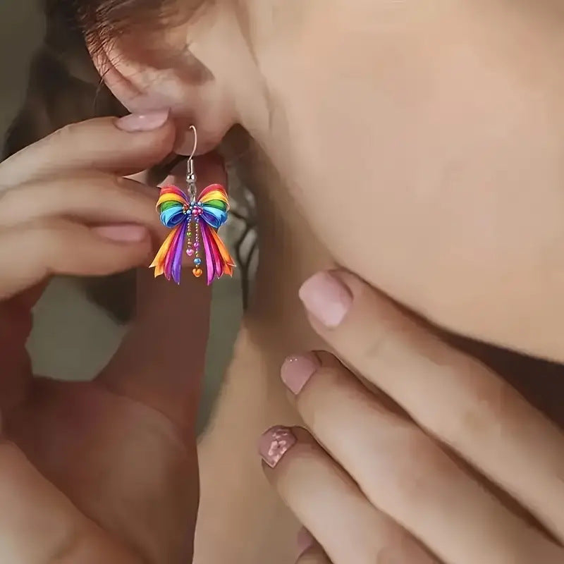 Colorful Bow Acrylic Earrings