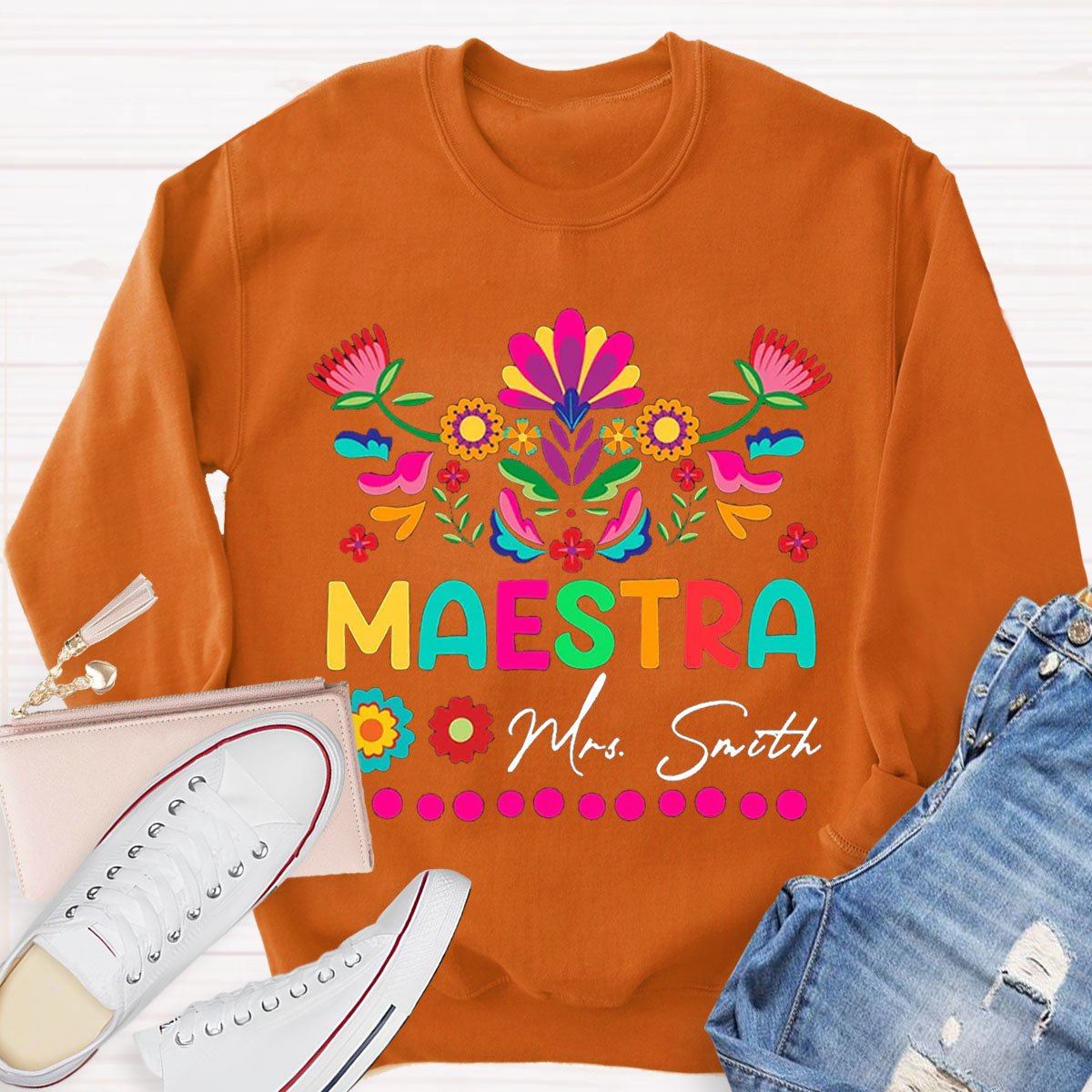 Personalized Maestra Teacher Sweatshirt