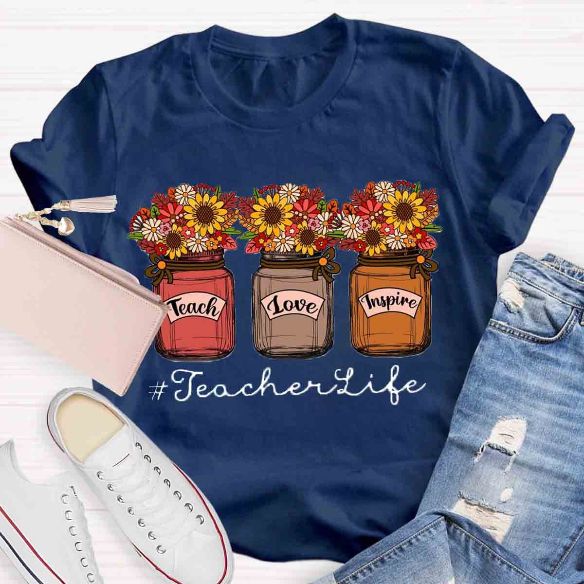 Teacher Life Flower Shirt