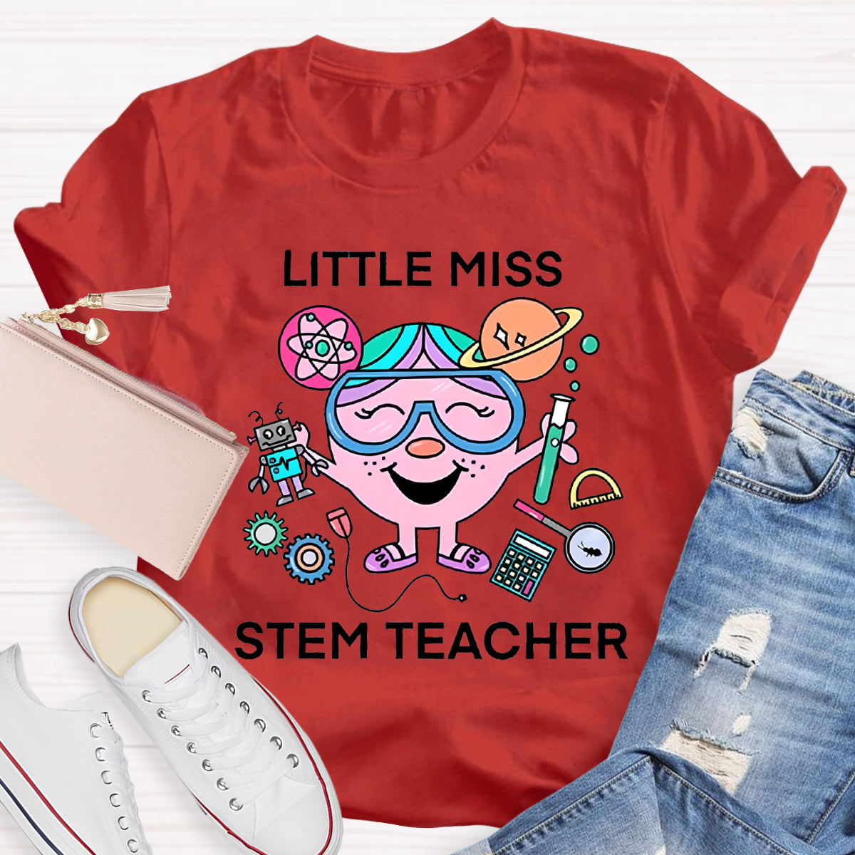 Little Miss Stem Teacher T-Shirt