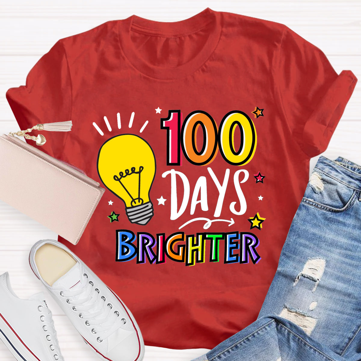 100 Days Brighter Teacher T-Shirt