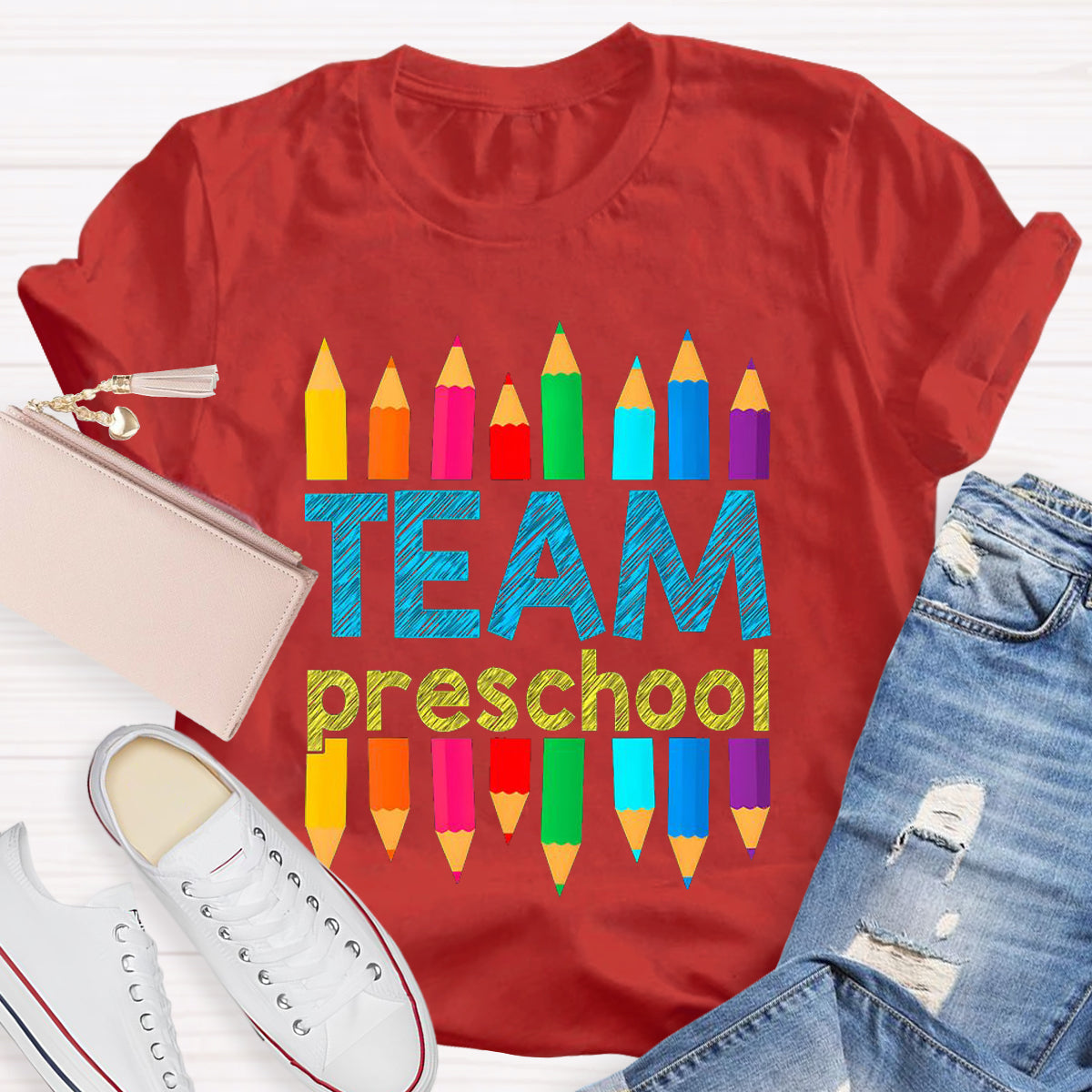 Personalized Grade Team Pencil Teacher T-Shirt