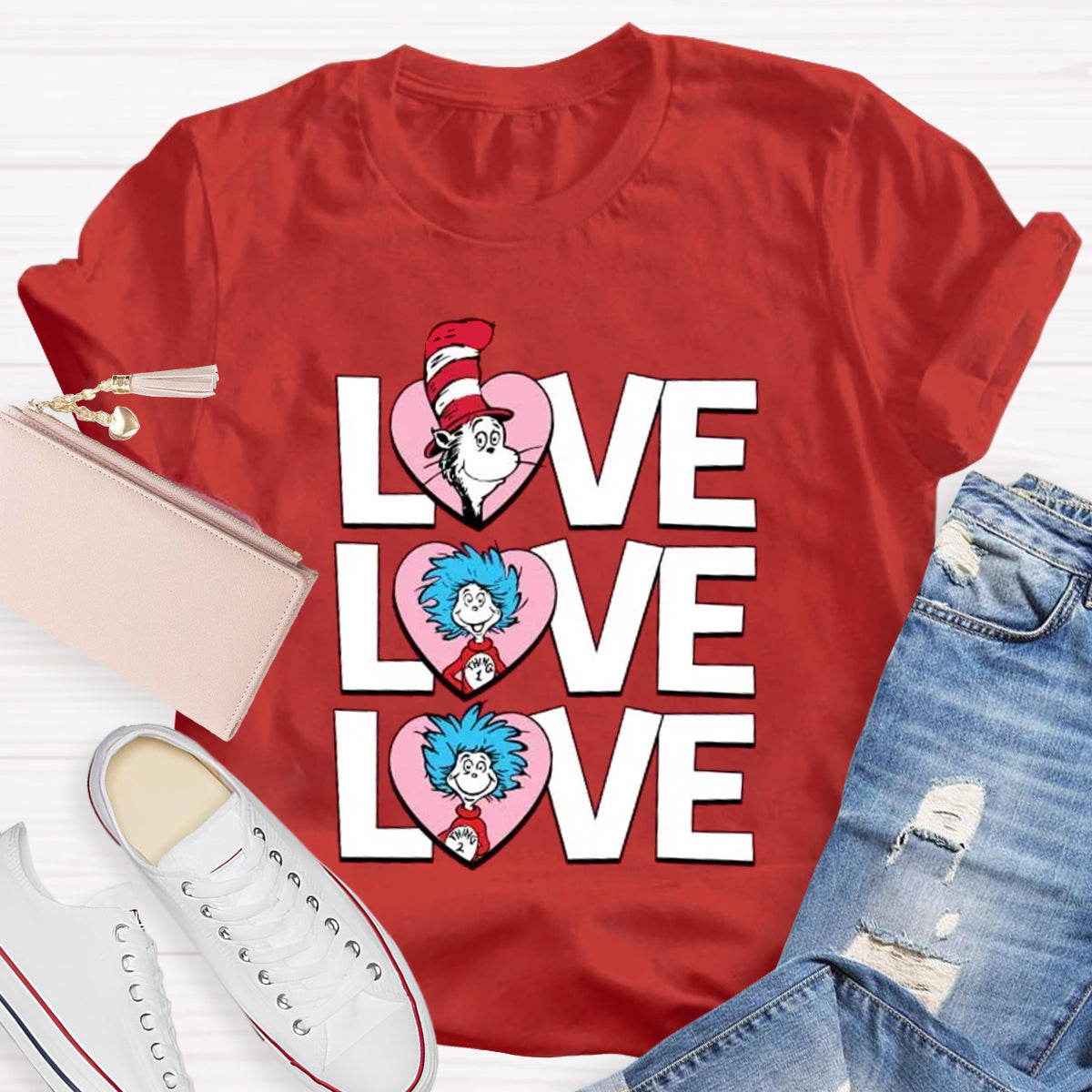 Valentine's Day With Pink Heart T-Shirt