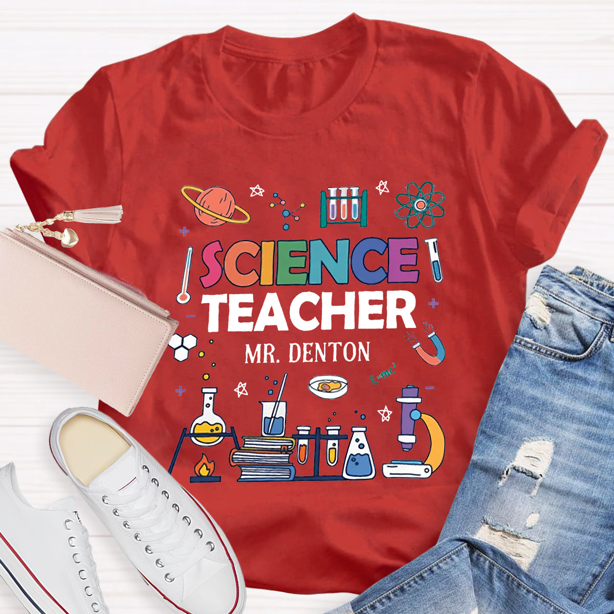 Personalized Science Teacher's Name T-Shirt