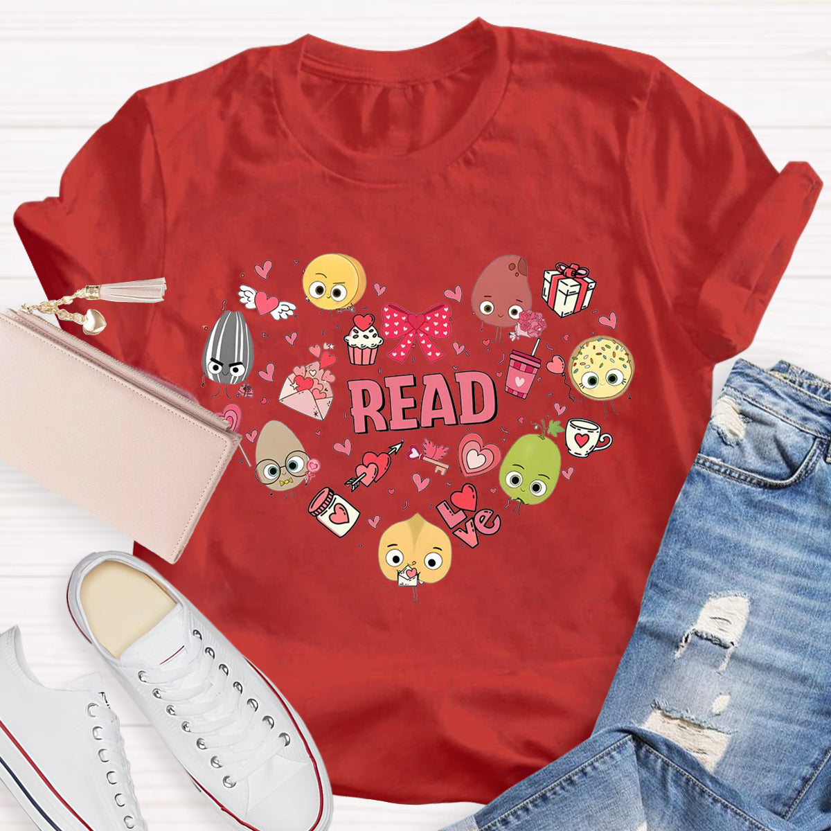 Love Reading Tiny Human Book Lover Teacher T-Shirt