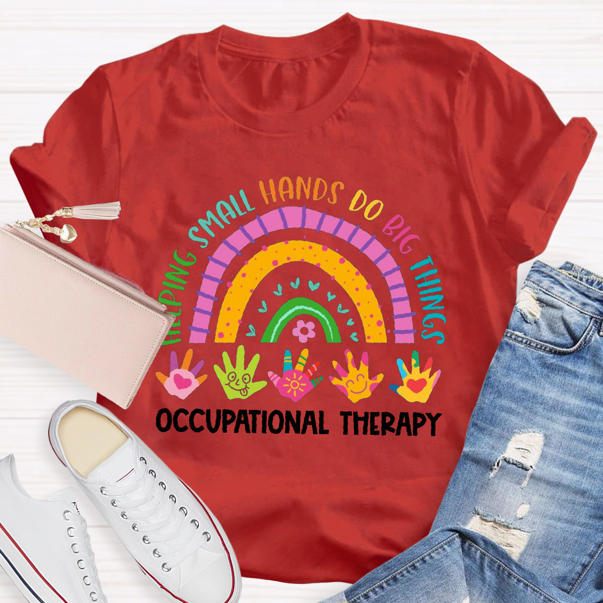 Helping Small Hands Do Big Things Teacher T-Shirt