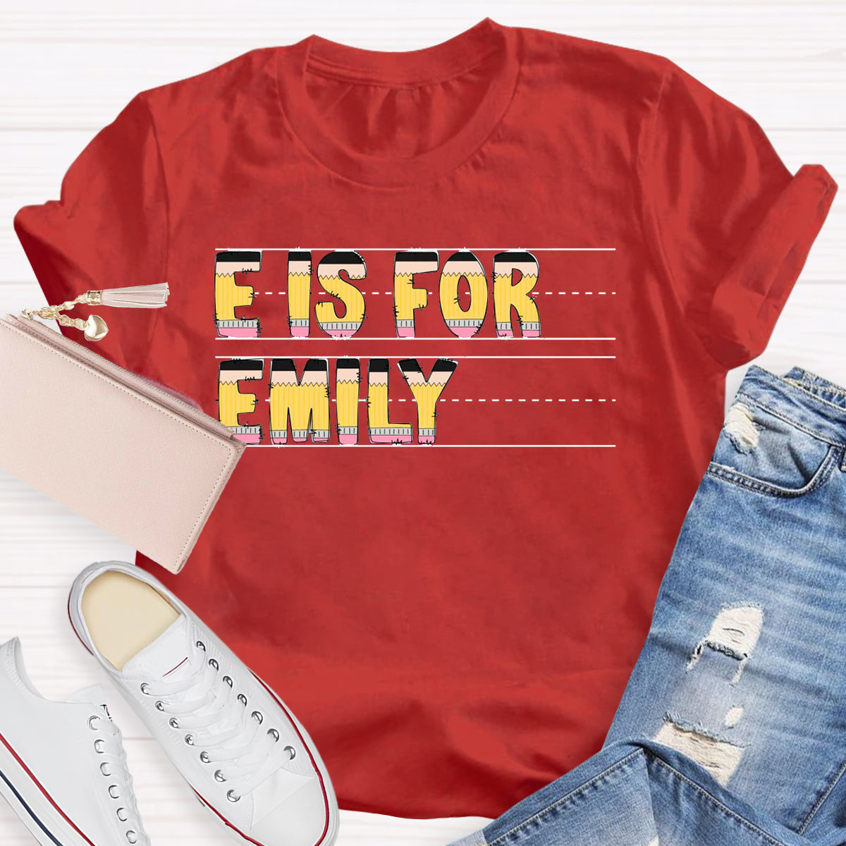 Personalized Name E Is For EmilyT-Shirt