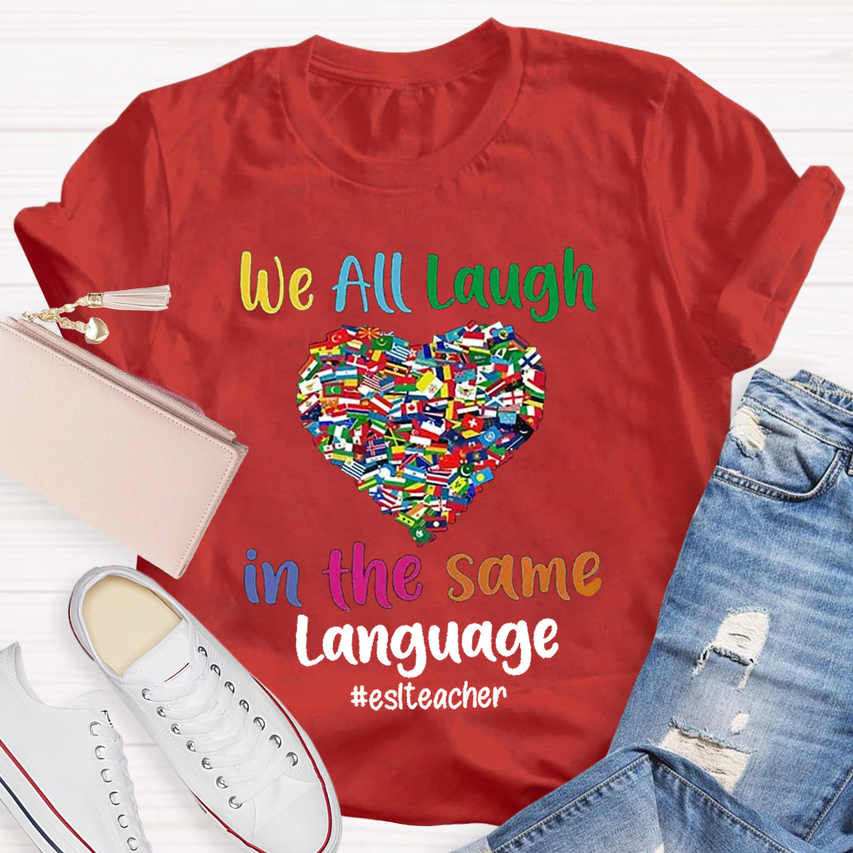 Personalized Subject We All Laugh In The Same Language T-Shirt