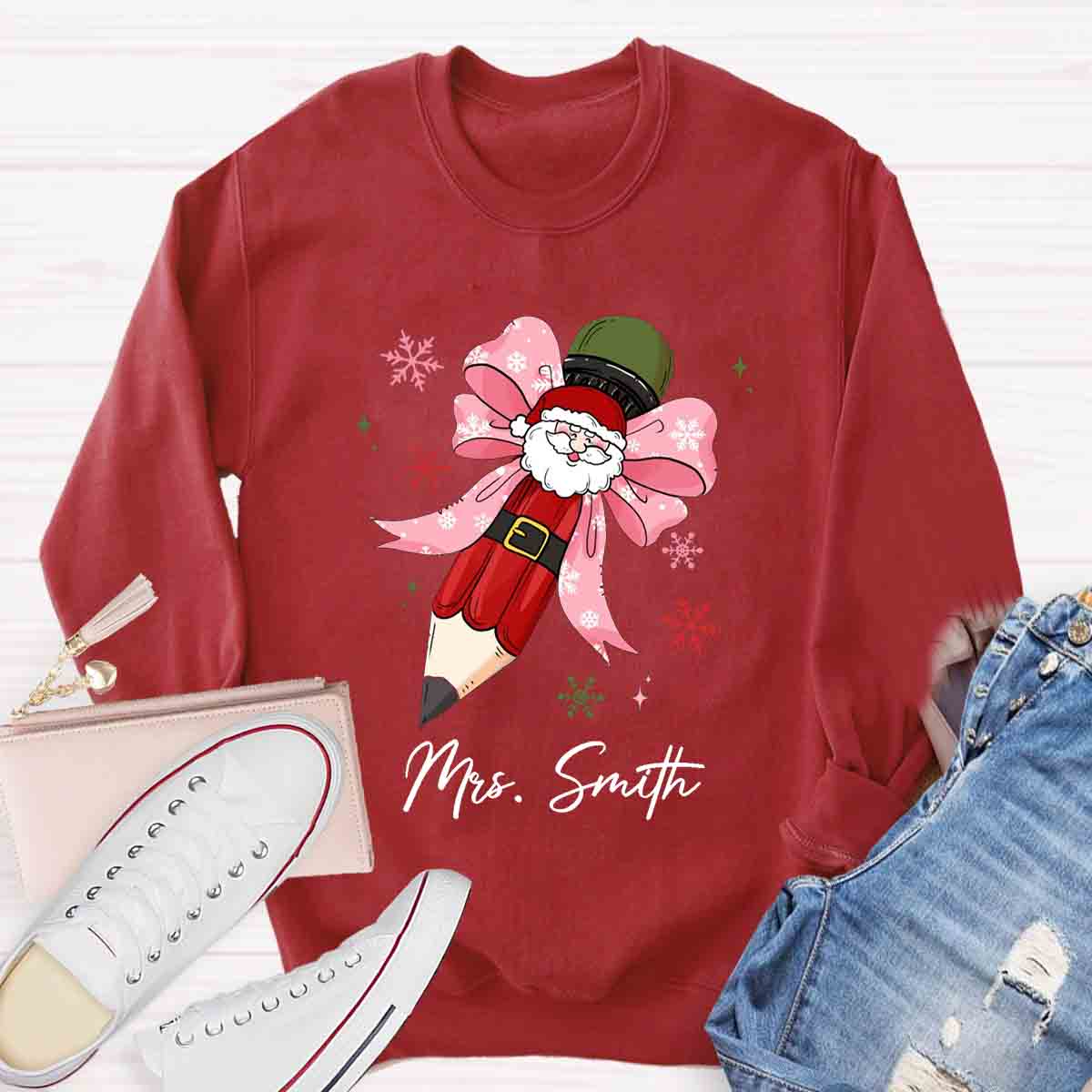 Personalized Name Pencil Teacher Sweatshirt