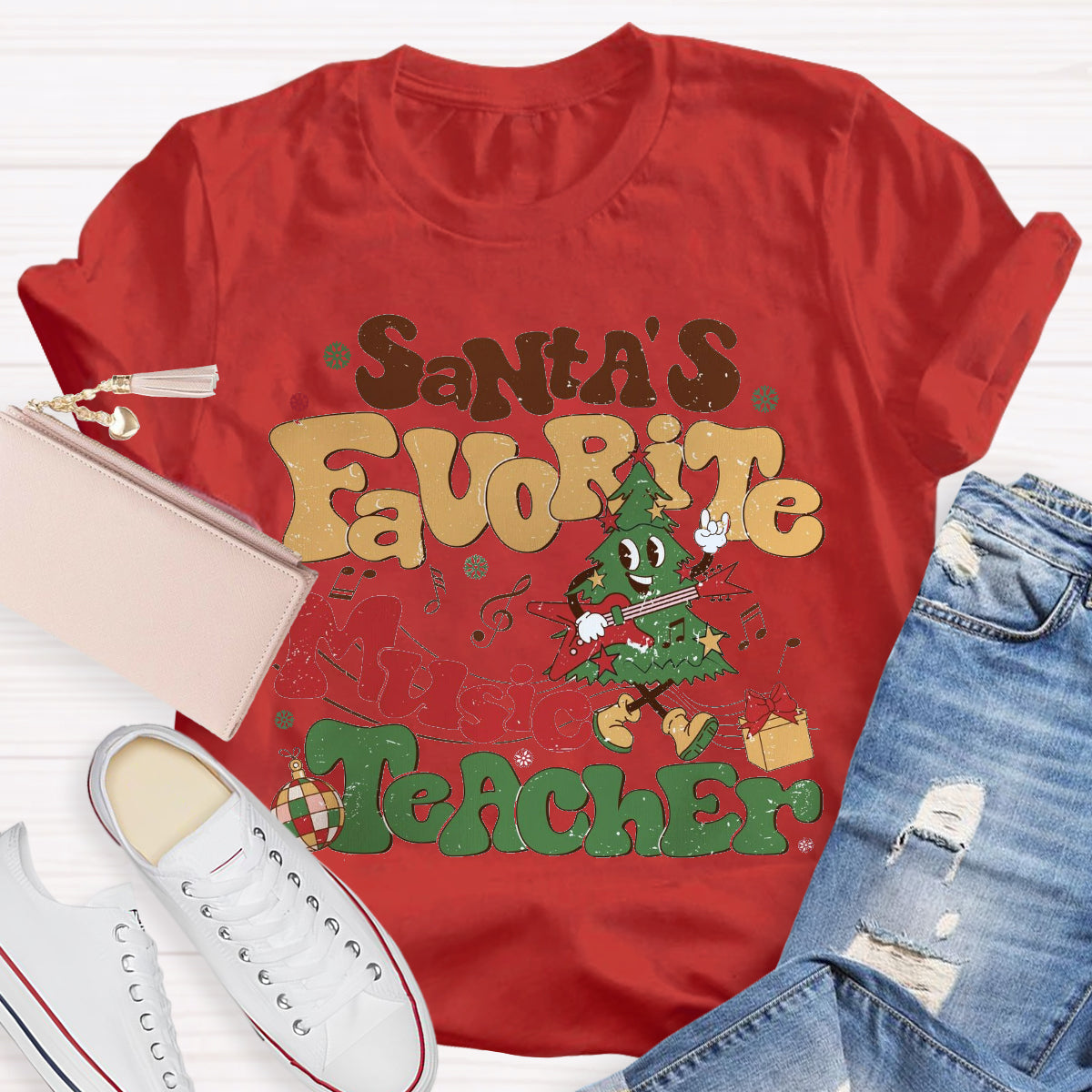 Santa's Favorite Music Teacher T-Shirt