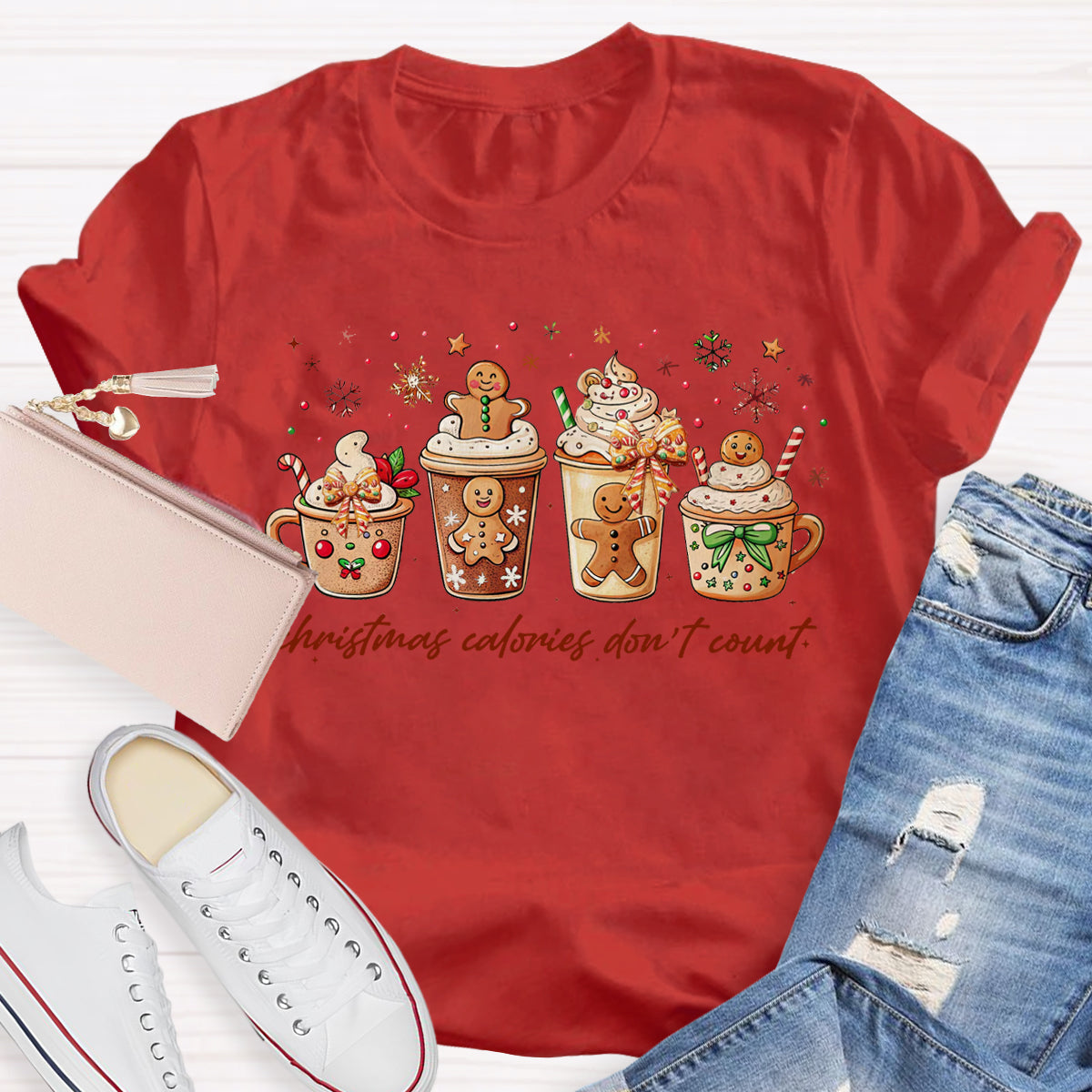 Christmas Coloring Don't Count Gingerbread Man T-Shirt