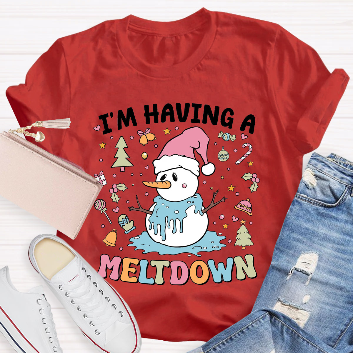 I'm Having a Meltdown Snowman Christmas T-Shirt