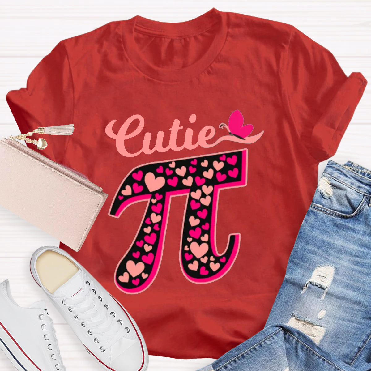 Cutie Pink Pi Math Teacher T-Shirt