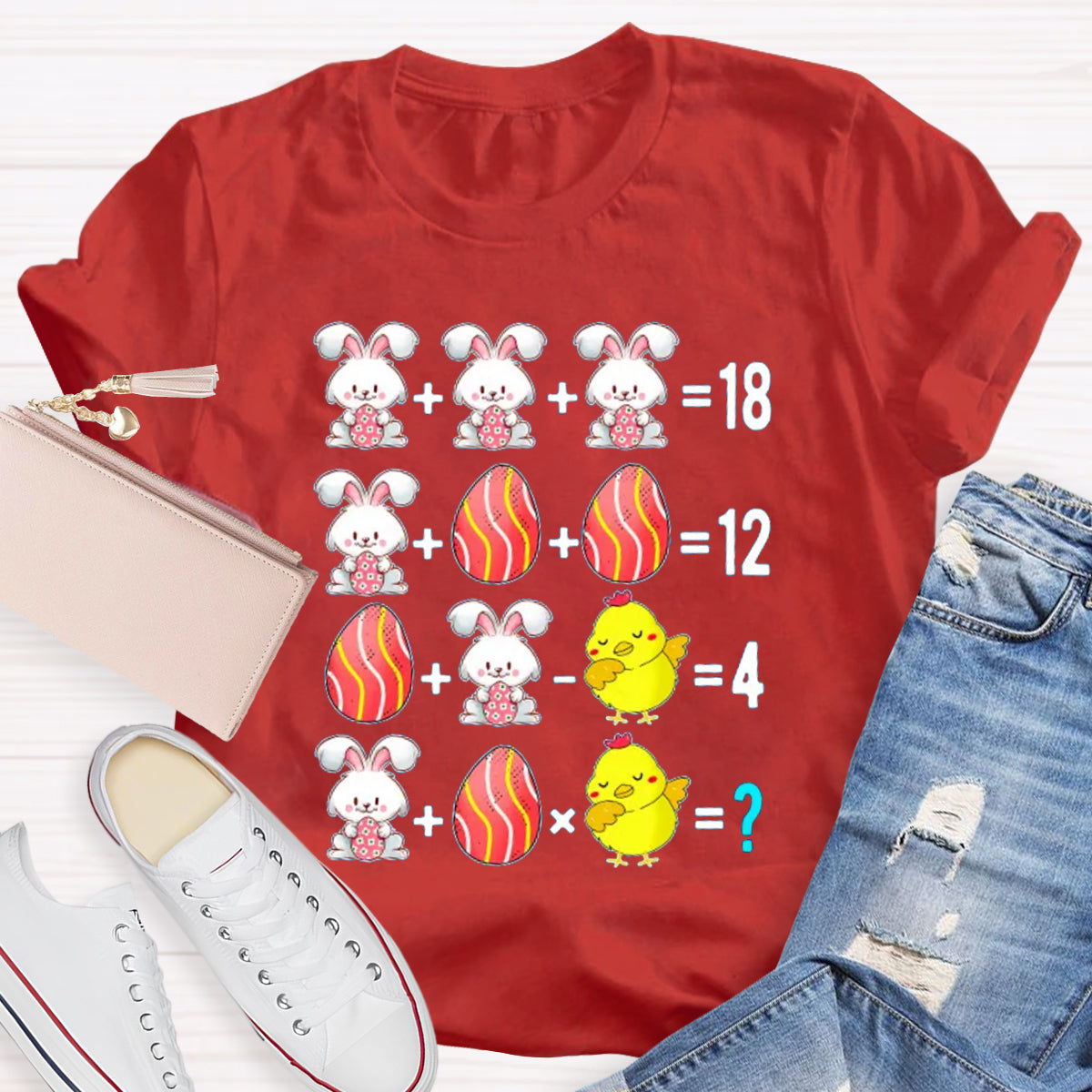 Easter Bunny Egg Math Teacher T-Shirt