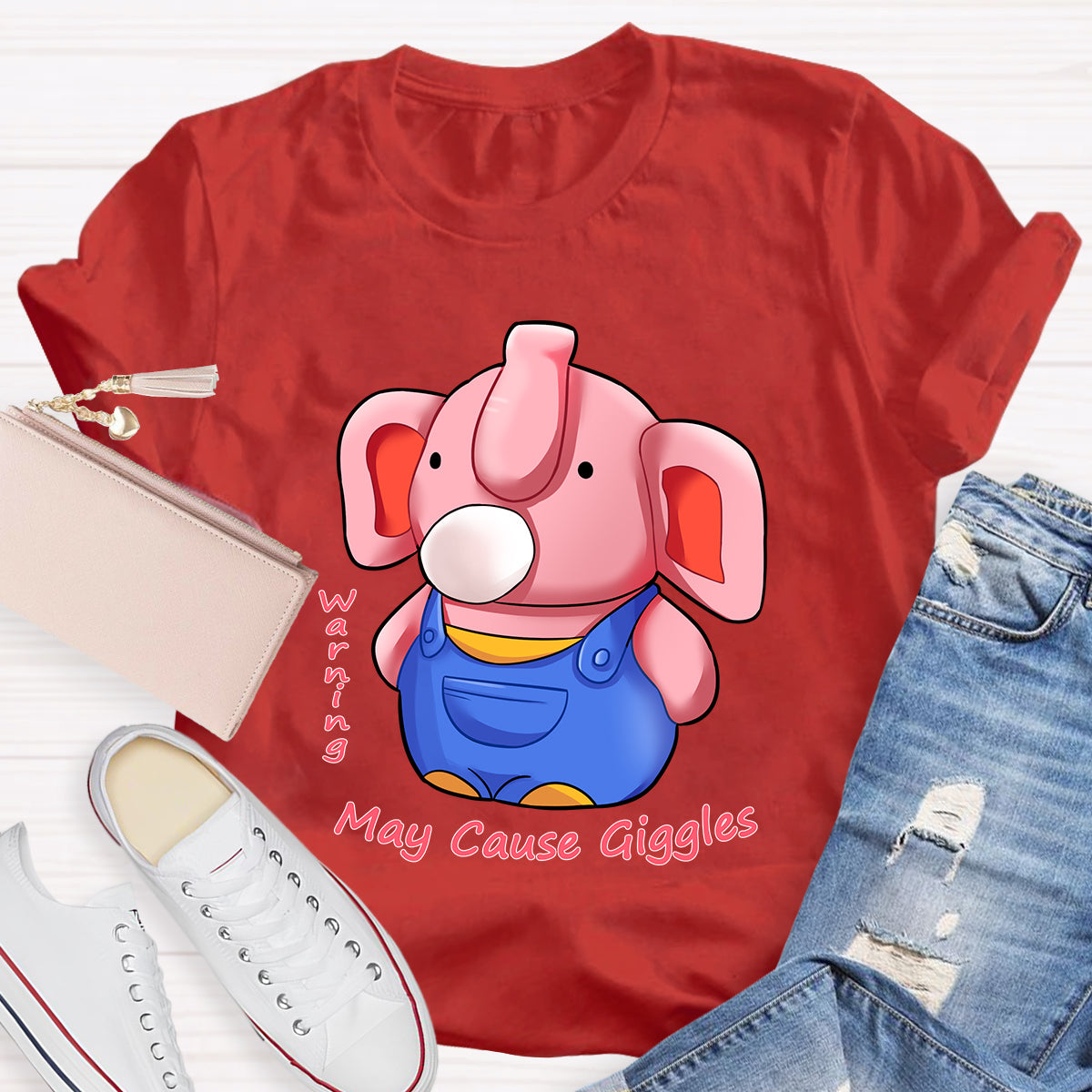 Warning: May Cause Giggles Cute Elephant T-Shirt