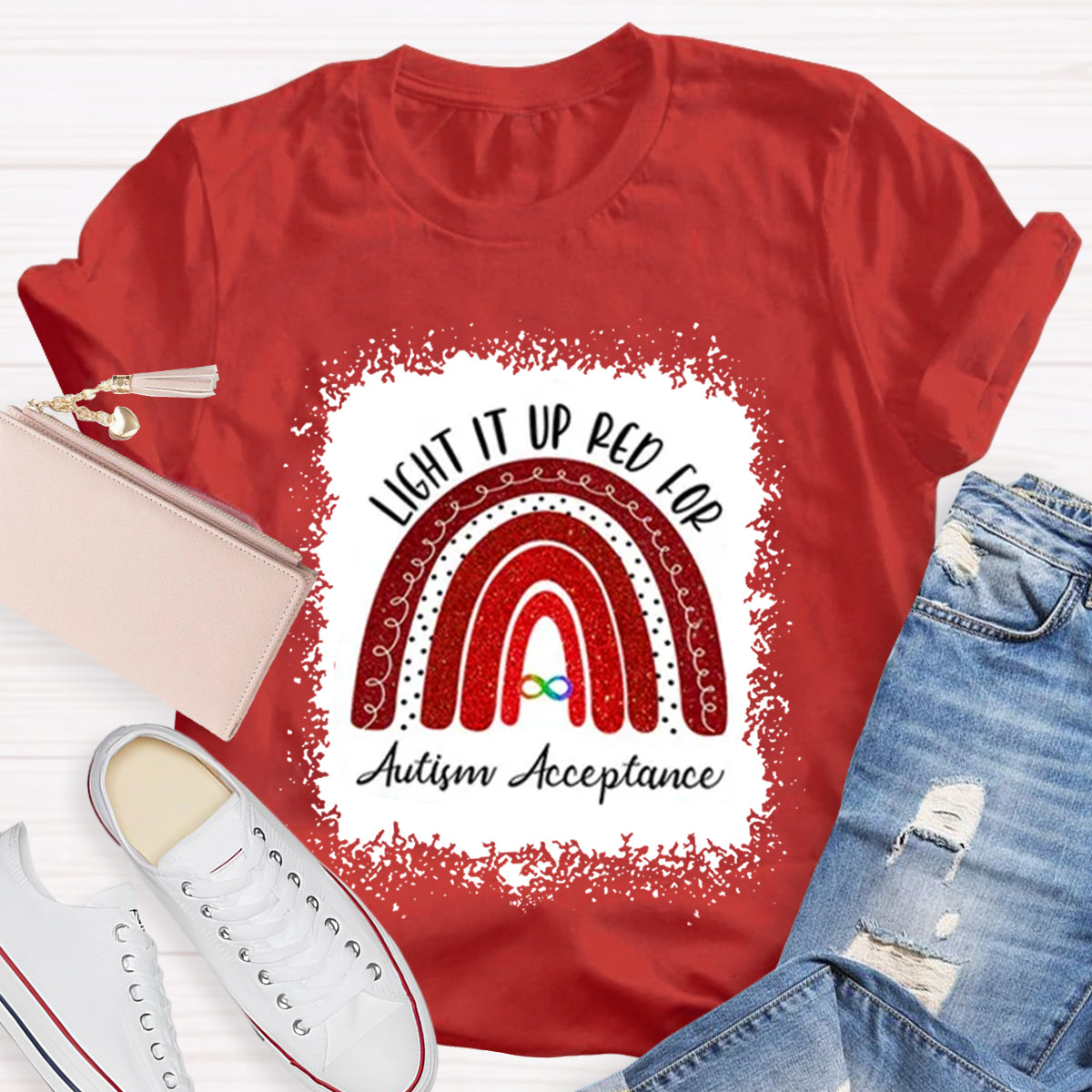 Light It Up Red For Autism Acceptance T-Shirt