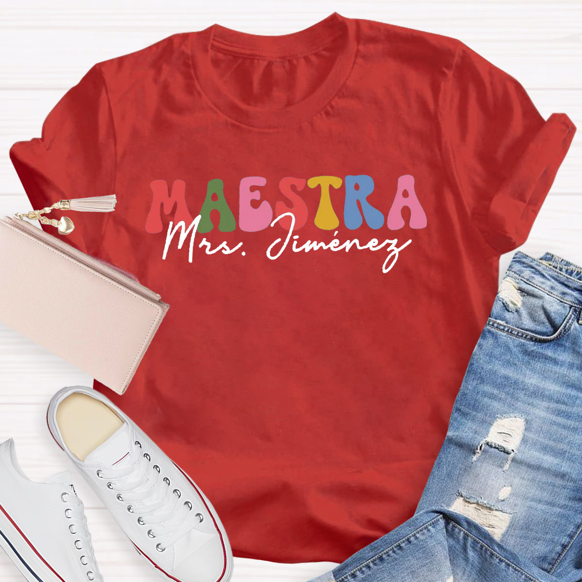 Personalized Name Maestra Spanish Teacher T-Shirt