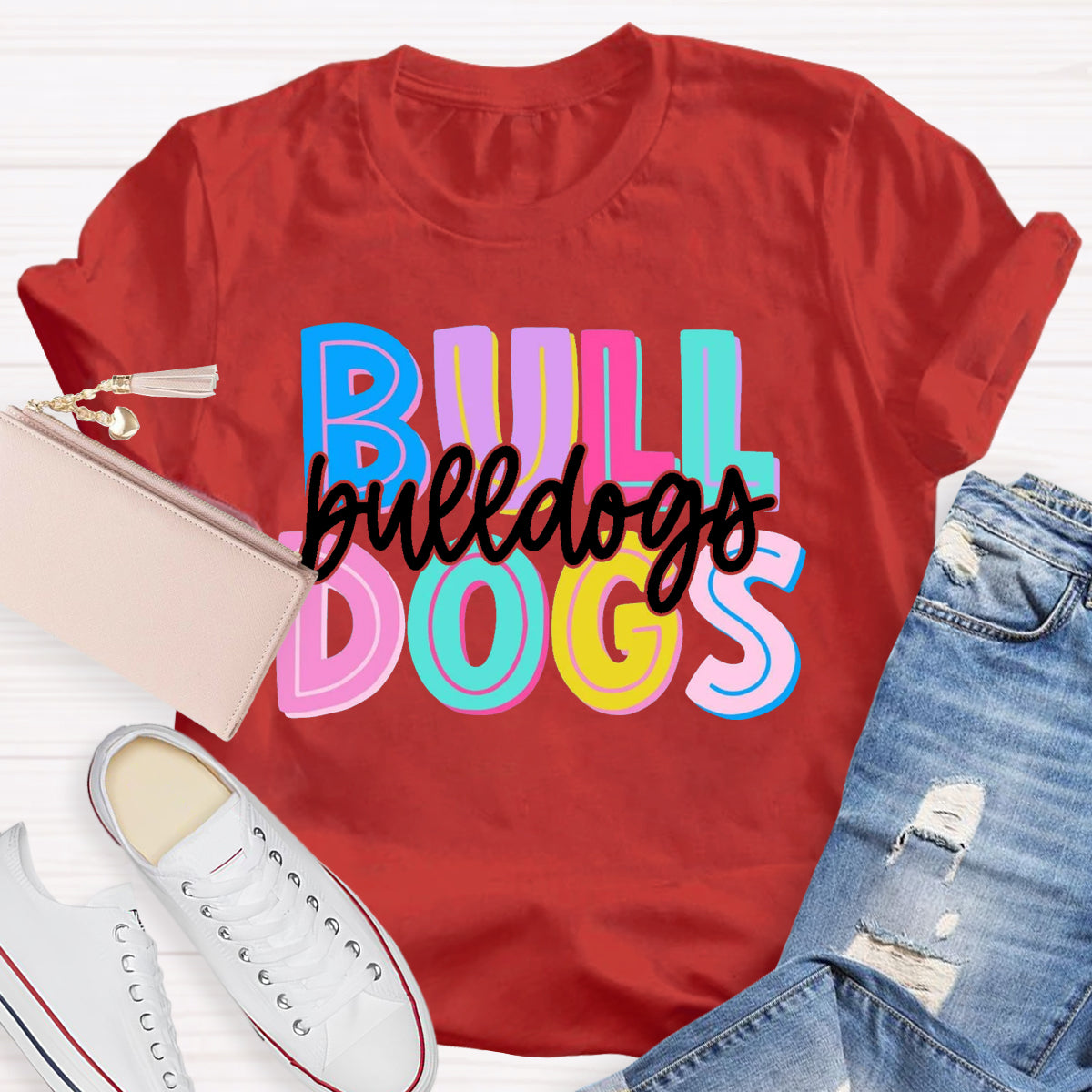 Personalized School Mascot Bulldogs Teacher T-Shirt