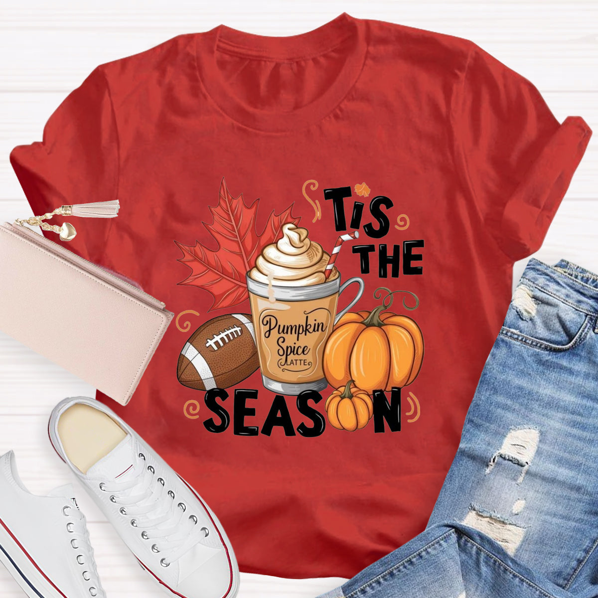 Tis The Season Pumpkin Game Ball T-Shirt