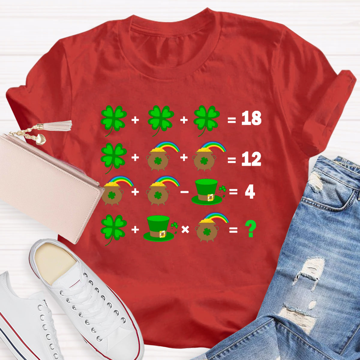 St Patrick's Day Lucky Math Teacher T-Shirt