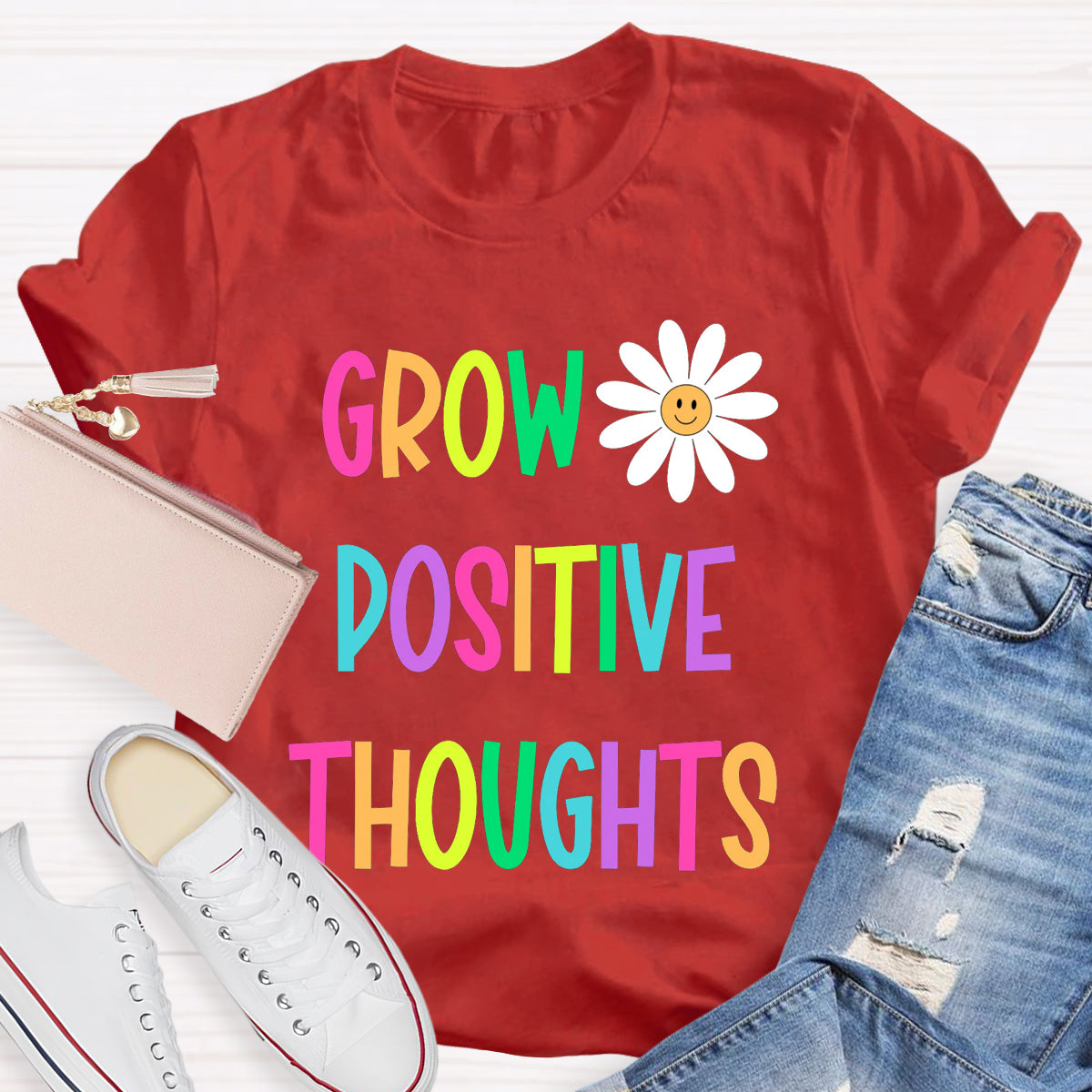 Grow Positive Thoughts Daisy T-Shirt