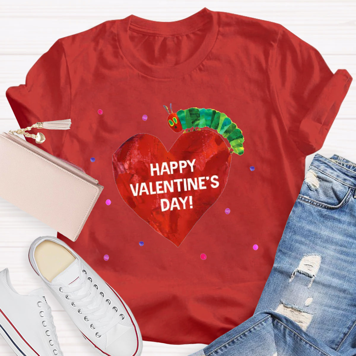 Happy Valentine's Day Caterpillar Heart T-Shirt