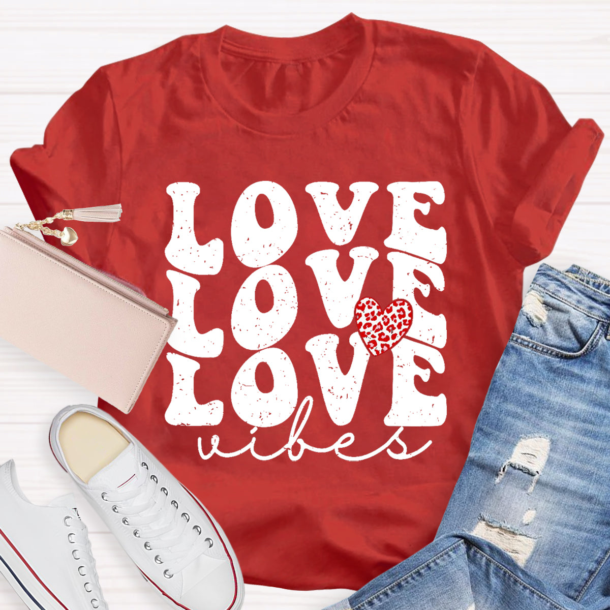 Love Vibes Valentine's Day Teacher T-Shirt