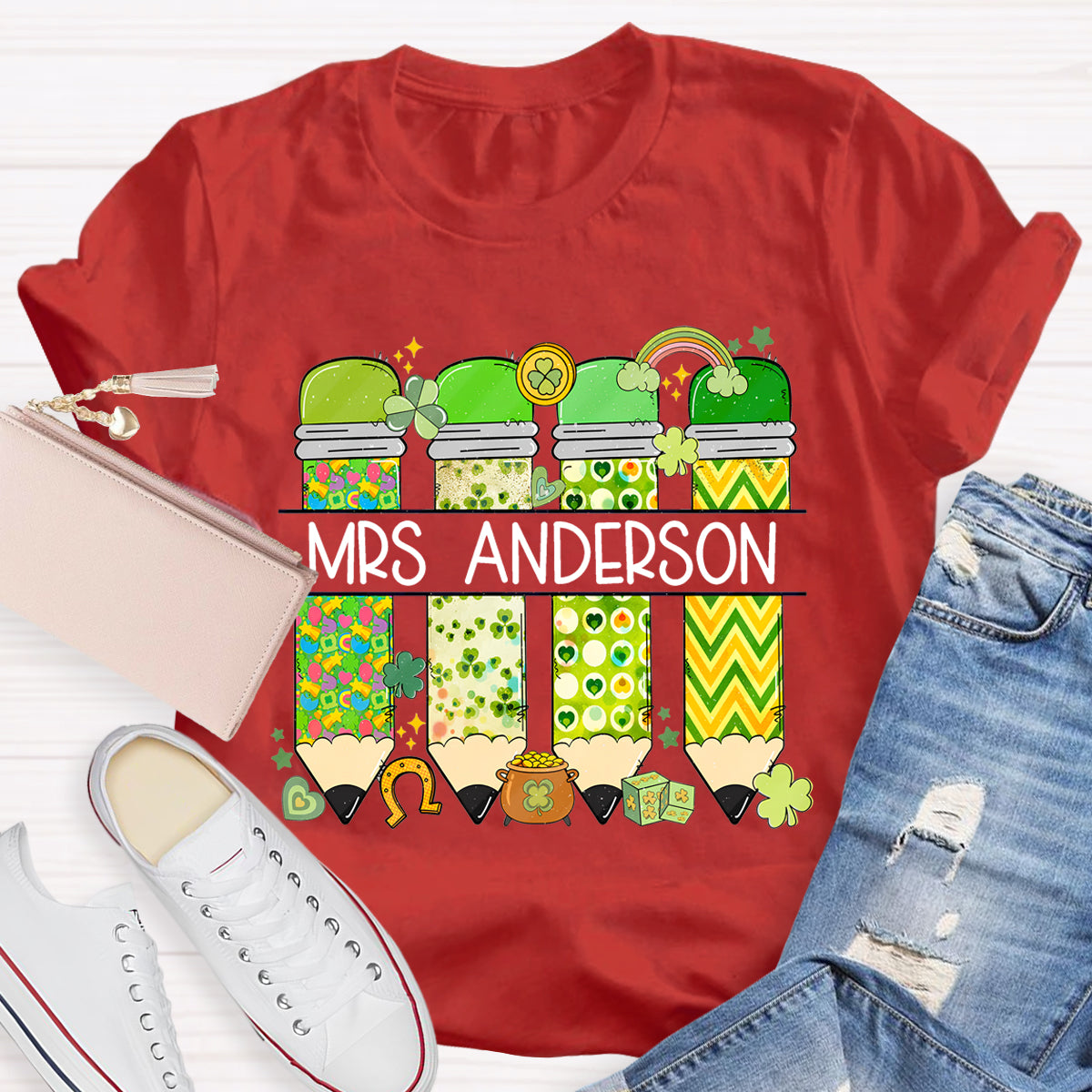 Personalized Name Teacher St. Patricks Day T-Shirt