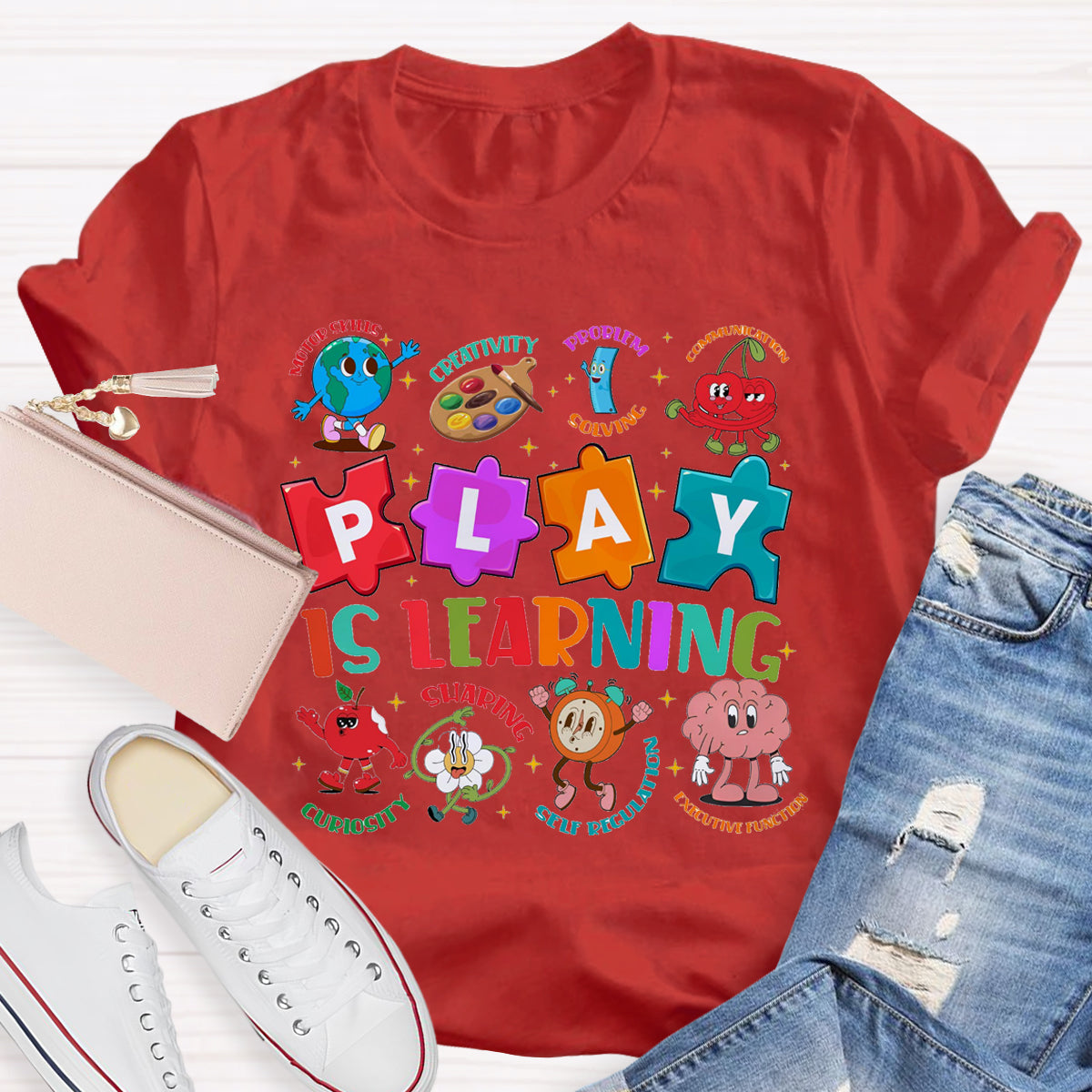 Play Is Learning Sloving Problem Teacher T-Shirt