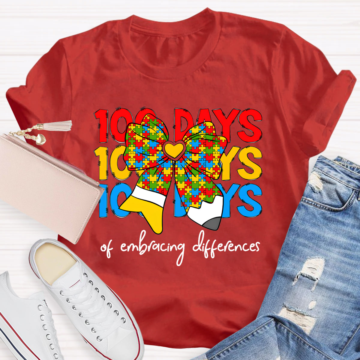 100 Days Of Embracing Difference Teacher T-Shirt