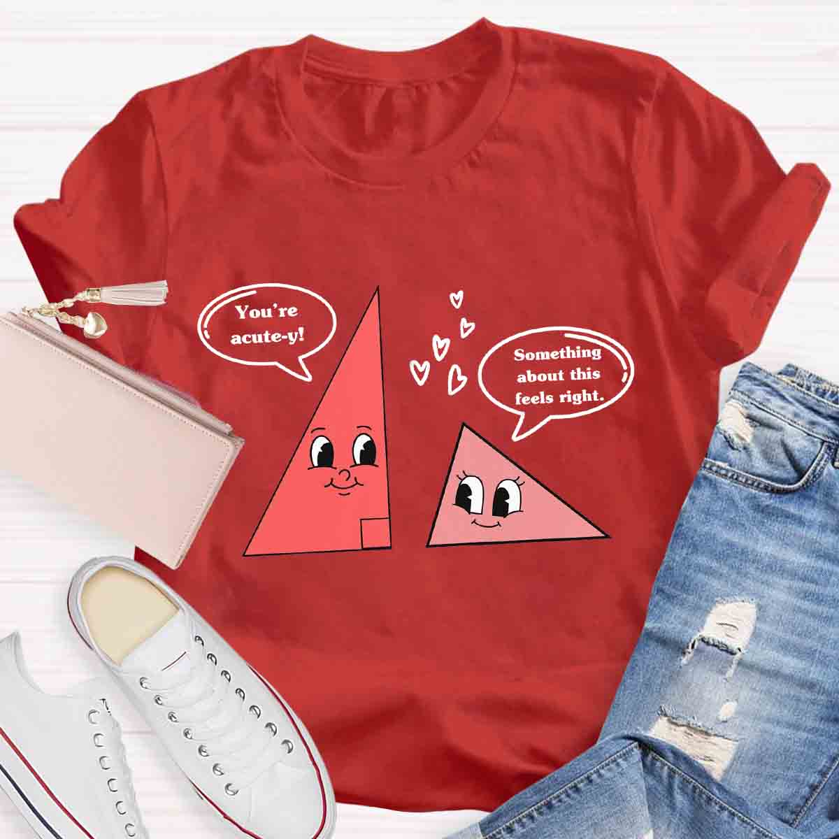 Love Triangle Valentine's Day Math Lover Teacher T-Shirt