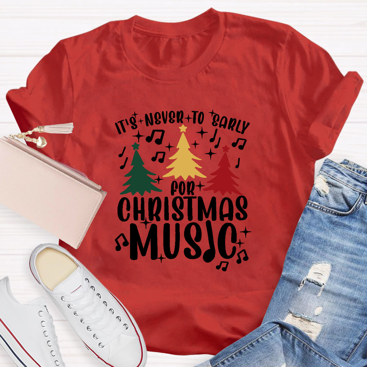 It's Never Too Early for Christmas Music Teacher T-Shirt