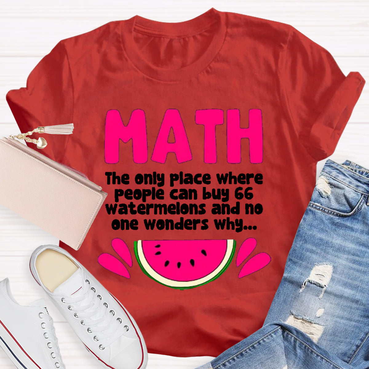 Math And Watermelons Mathematics Calculation Numbers T-Shirt