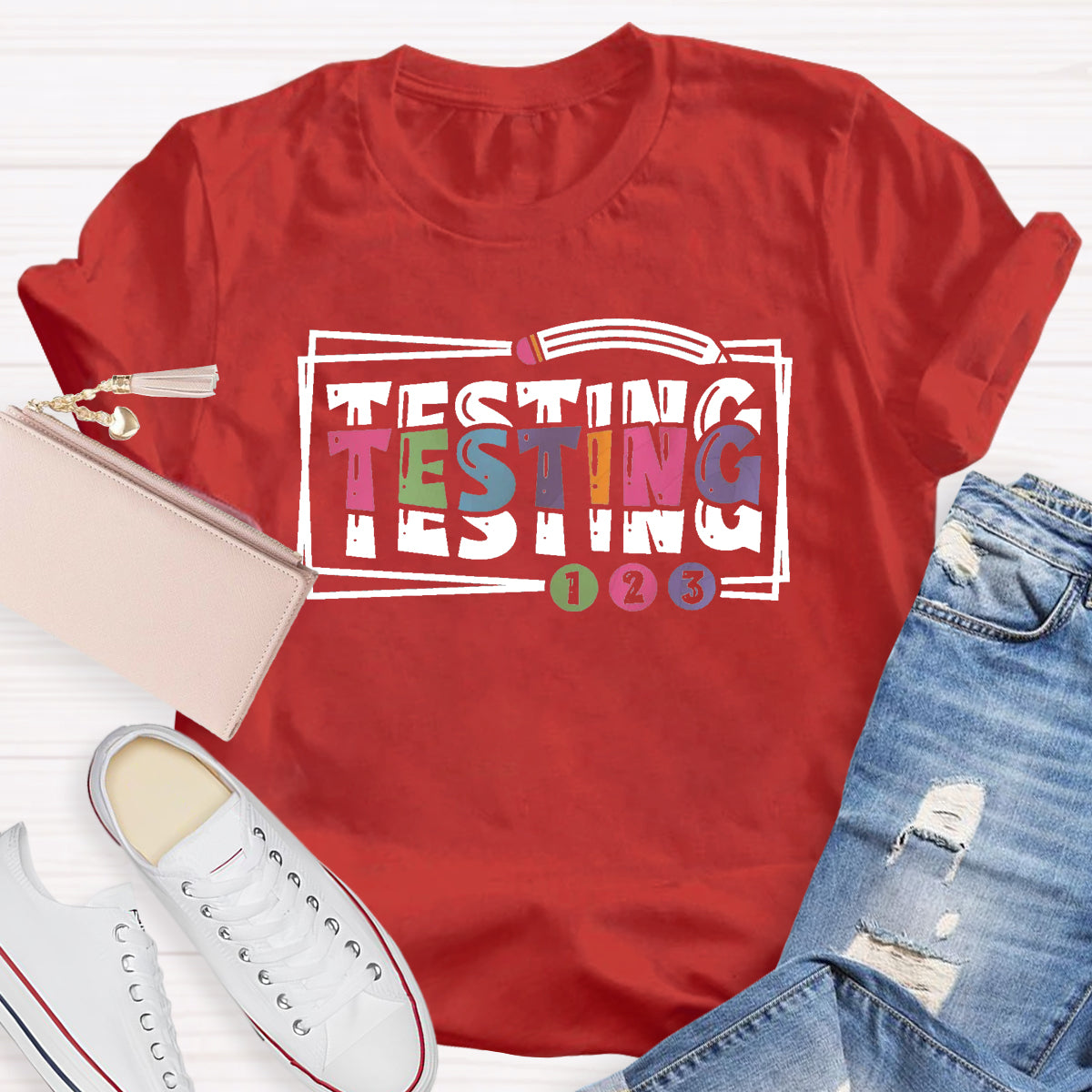 Testing 123 Teacher T-Shirt