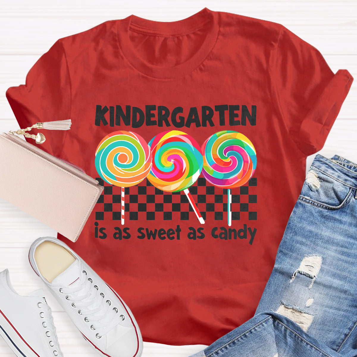 Kindergarten Is As Sweet As Candy Teacher T-Shirt