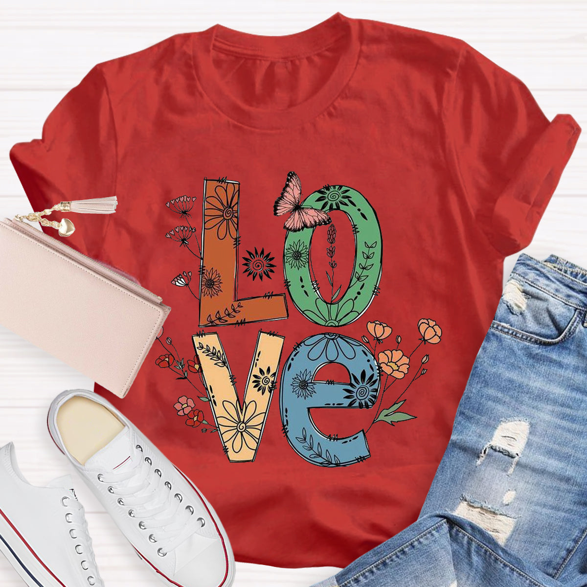 Vintage Floral Love T-Shirt