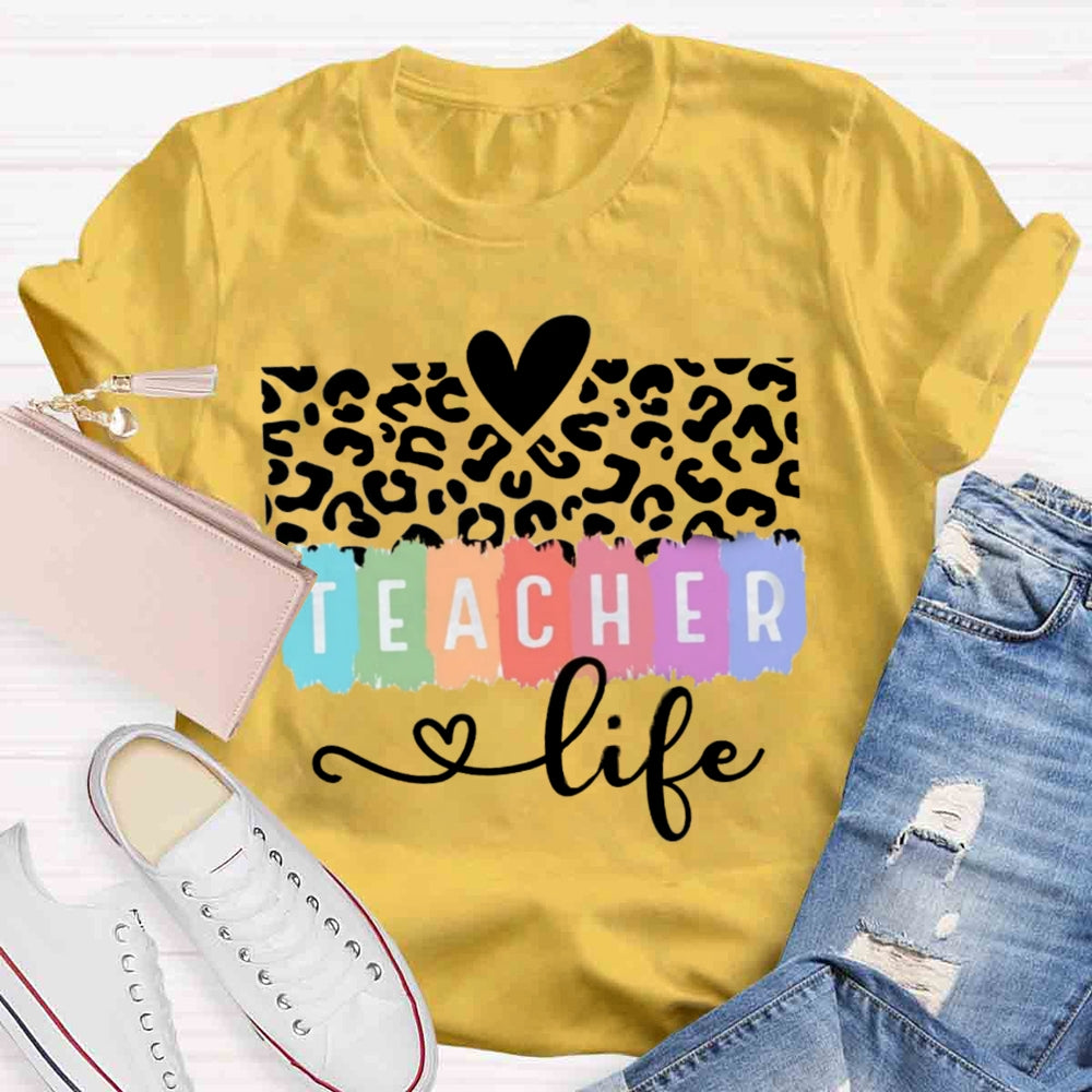 Teacher Life Cheetah Print T-shirt