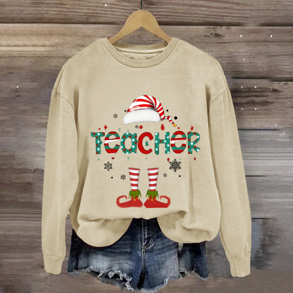 Christmas Teacher Elf Sweatshirt