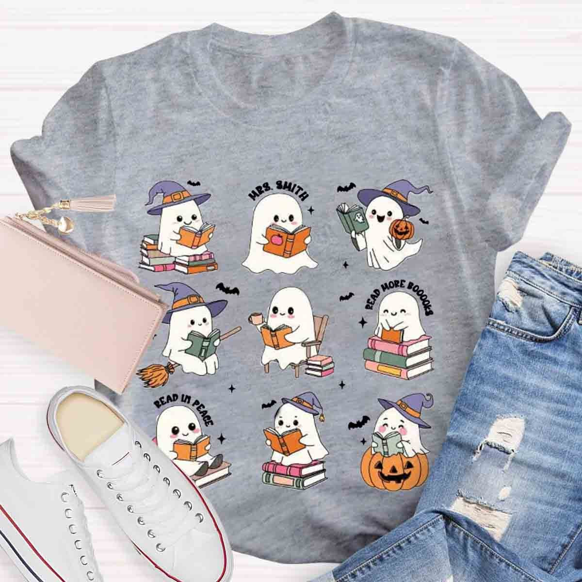 Personalized Name Librarian Halloween Book Lovers Halloween Shirt