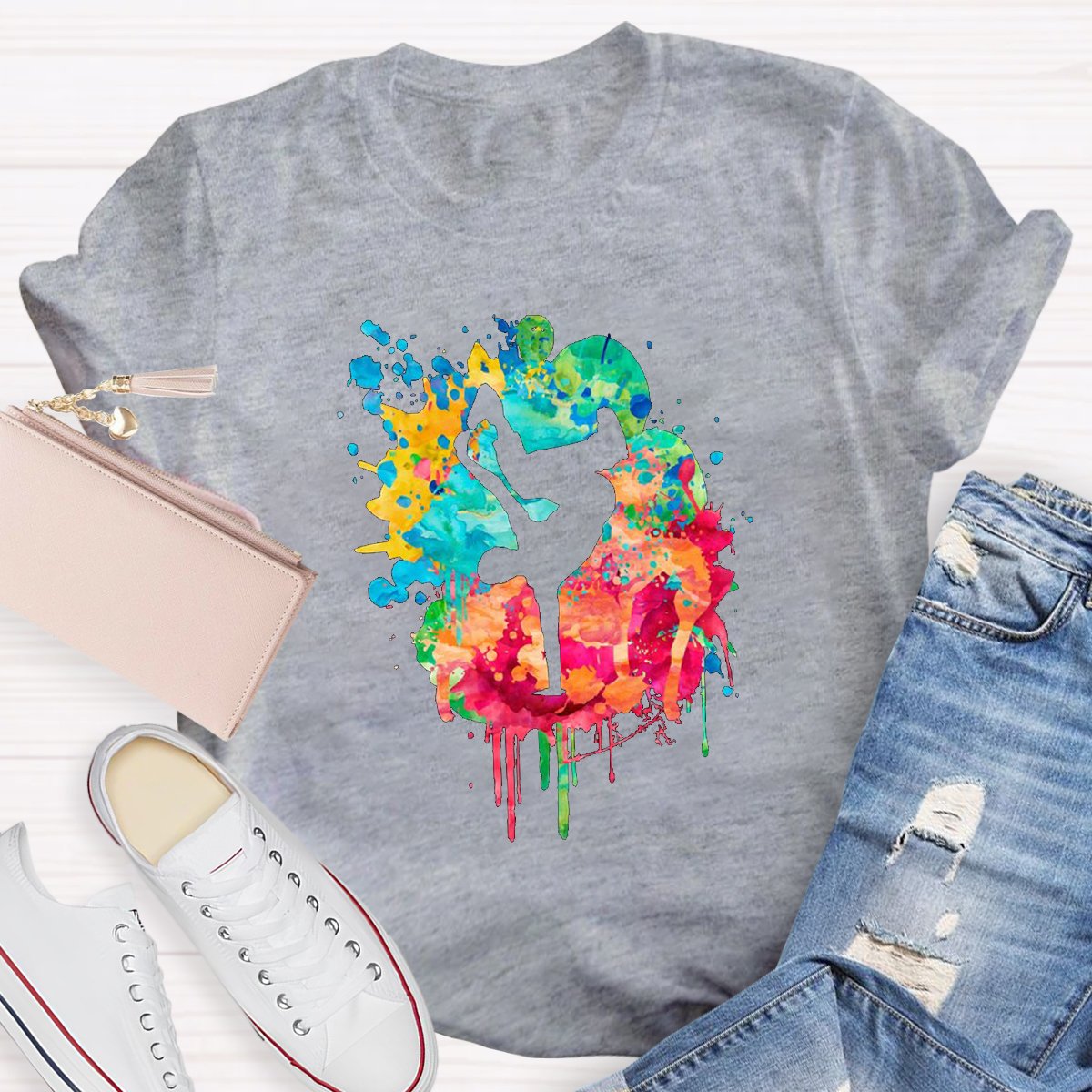 Watercolor Dancing Teacher Shirt