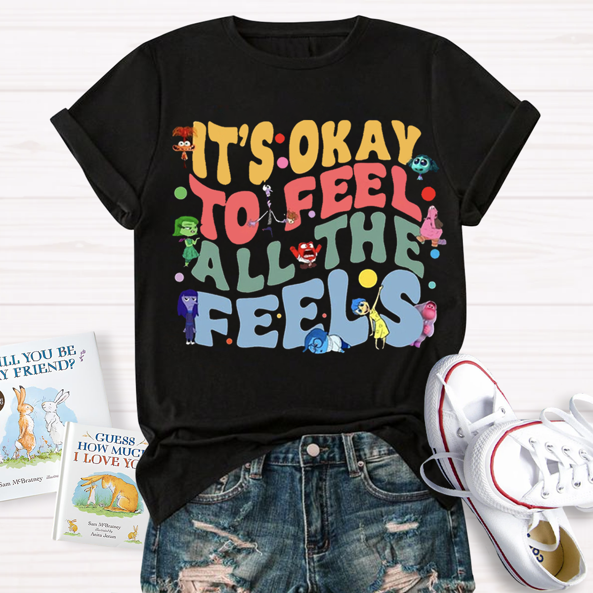 Funny It's Ok To Feel All The Feels Teacher T-Shirt