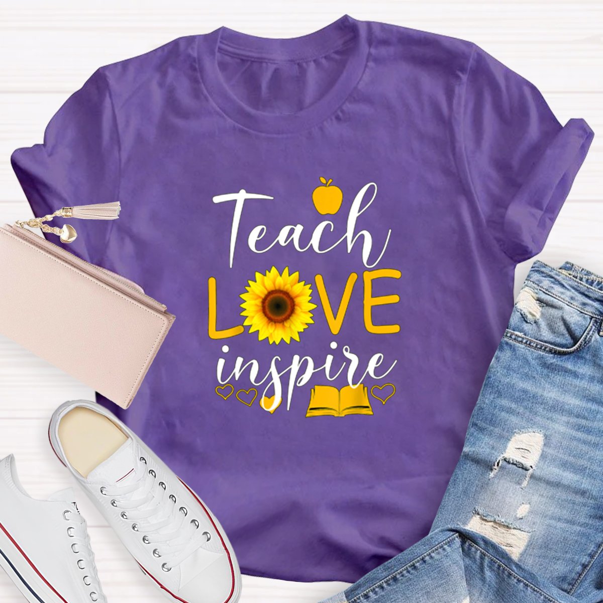 Teach Love Inspire Graphic Teacher's Shirt