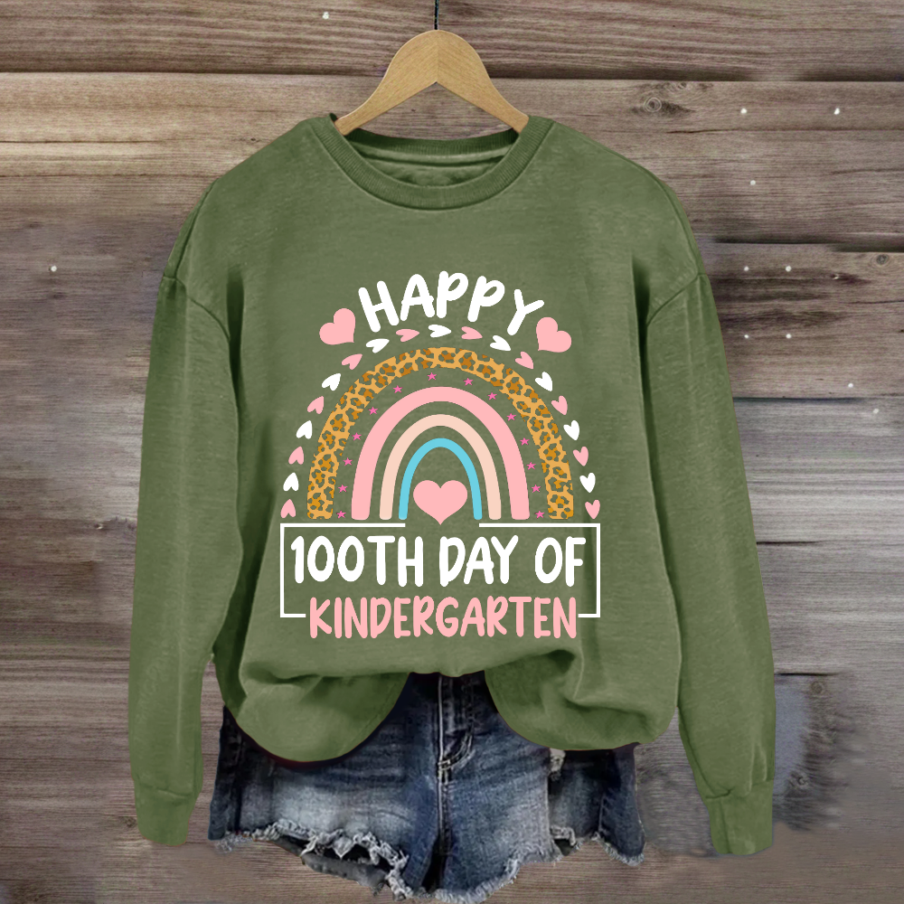 Happy 100th Day of Kindergarten Rainbow Sweatshirt