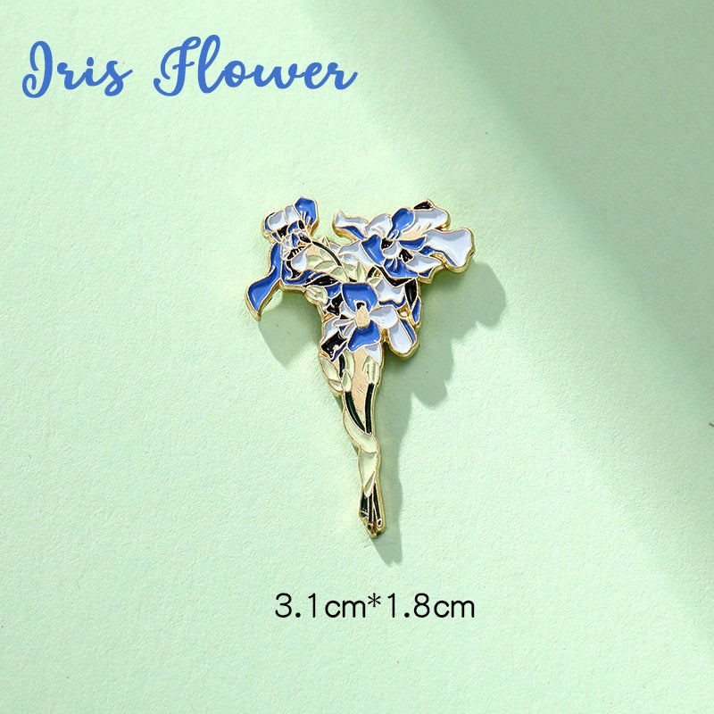 Oil Painting Art Iris Flower Teacher Pin