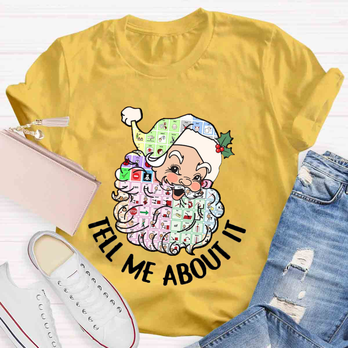 Santa Christmas Tell Me About It Speech Language Pathologist T-Shirt